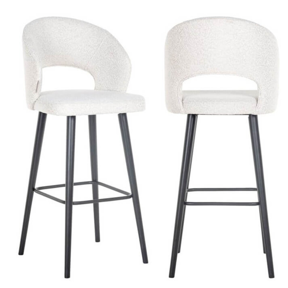 Krzesło do baru Savoy S4562 WHITE BOUCLE Richmond Interiors biały czarny