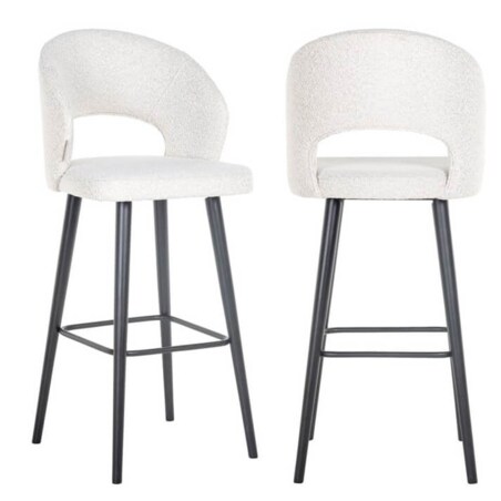 Krzesło do baru Savoy S4562 WHITE BOUCLE Richmond Interiors biały czarny