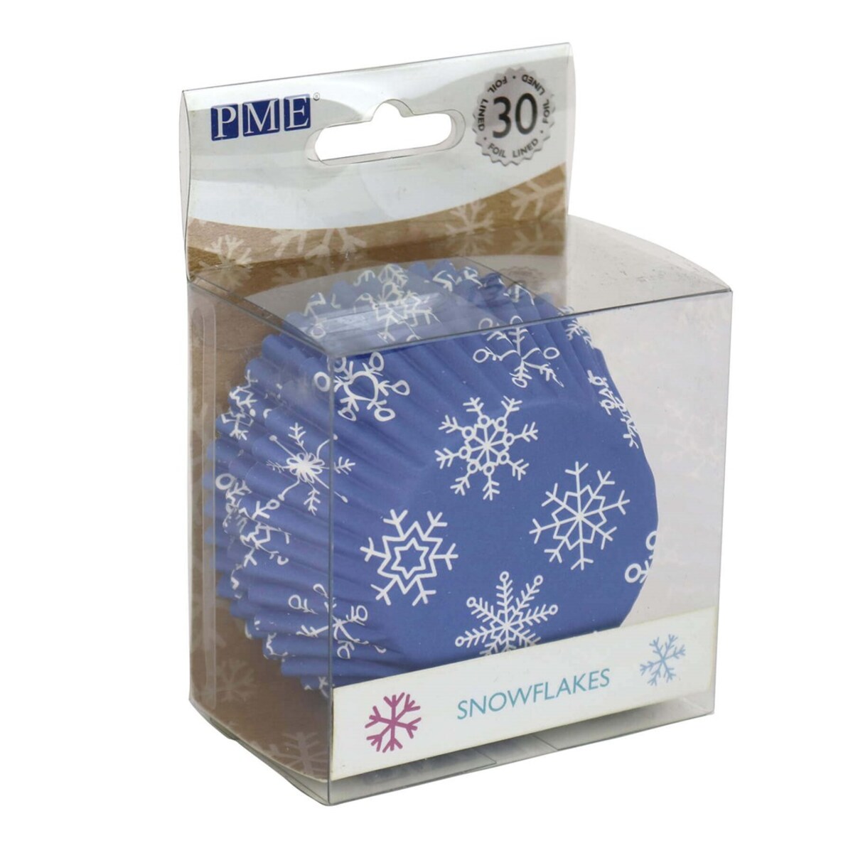 PME Papilotki do babeczek śnieżynki (30 sztuk) niebieski