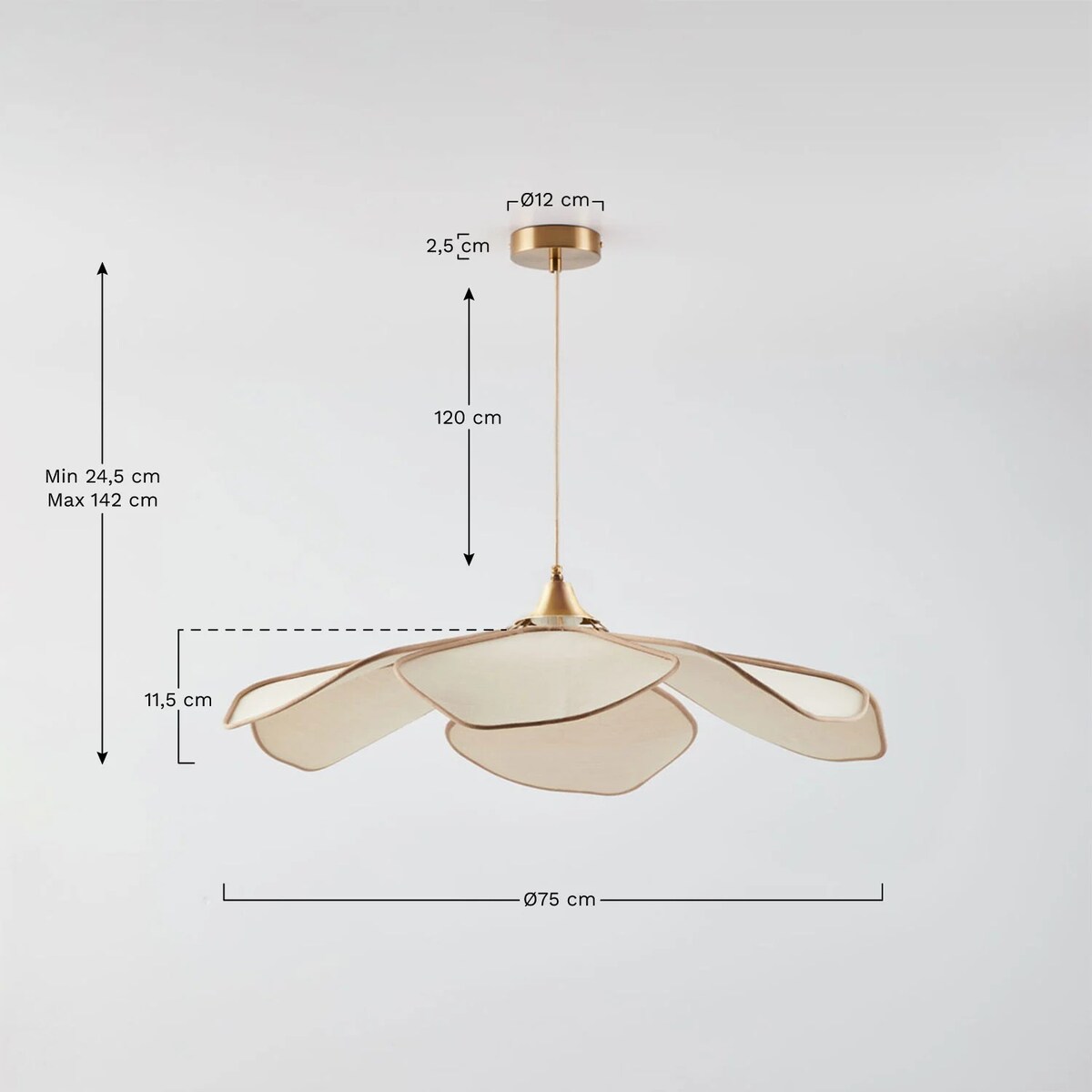 Lampa sufitowa kremowo-beżowa Benavid Ø75 cm