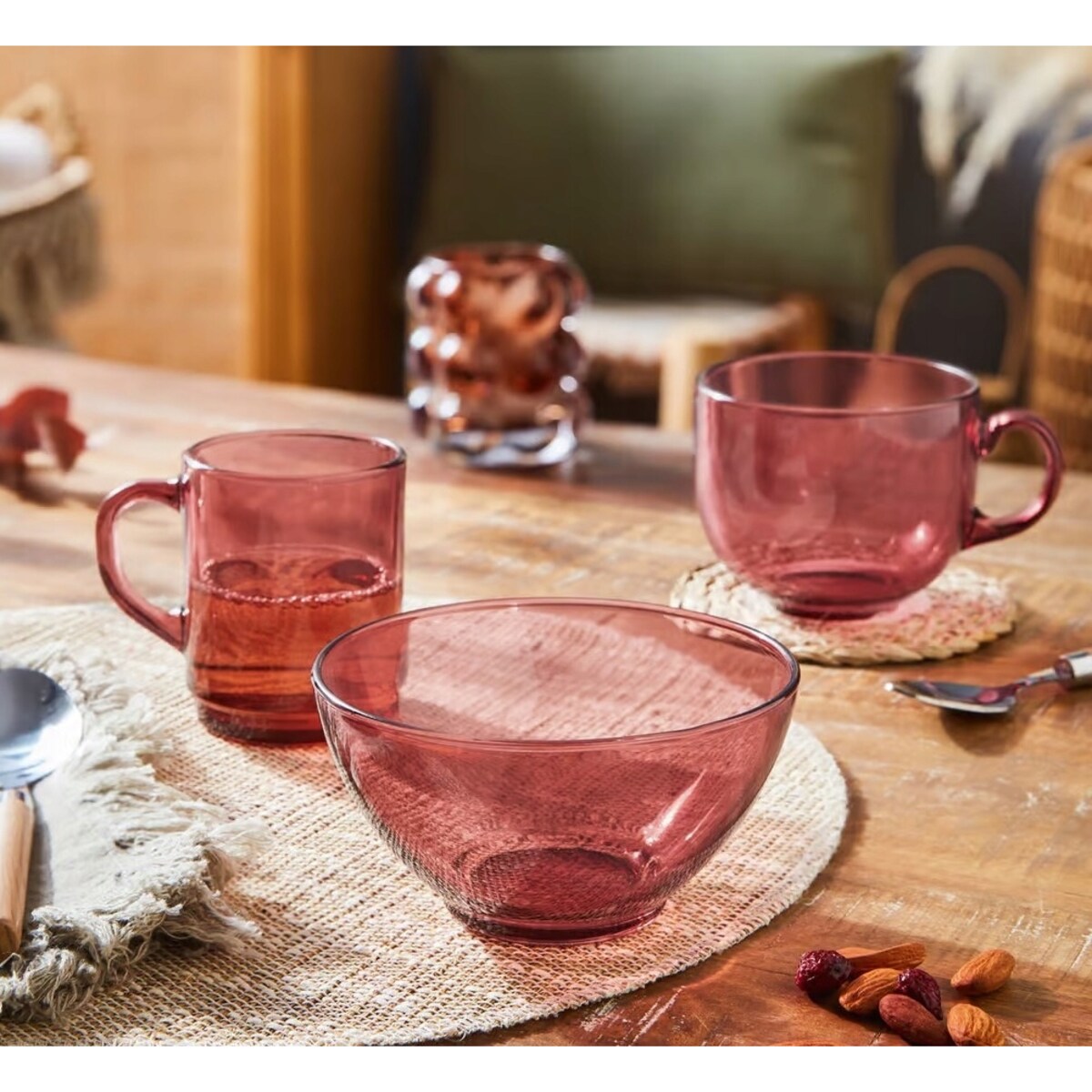 SZKLANKA luminarc czerwone SZKŁO na herbatę kawę napoje soki kubek 250ml x6