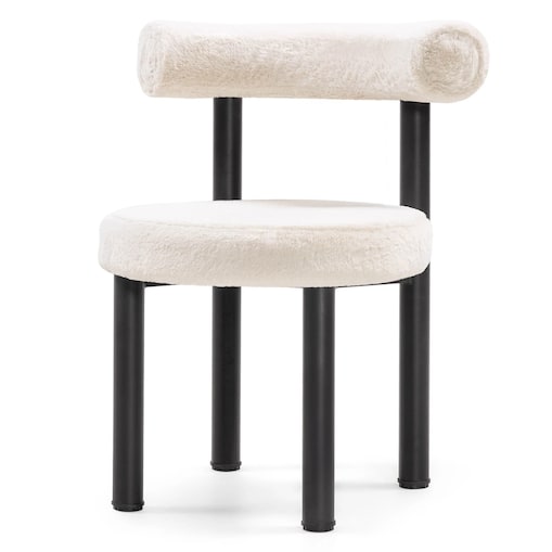 Krzesło do jadalni ecru/czarne nogi 75x58x81 cm PEDRITO - II, 2 szt.