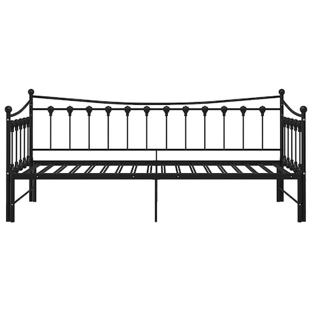vidaXL Sofa z wysuwaną ramą łóżka, czarna, metalowa, 90x200 cm