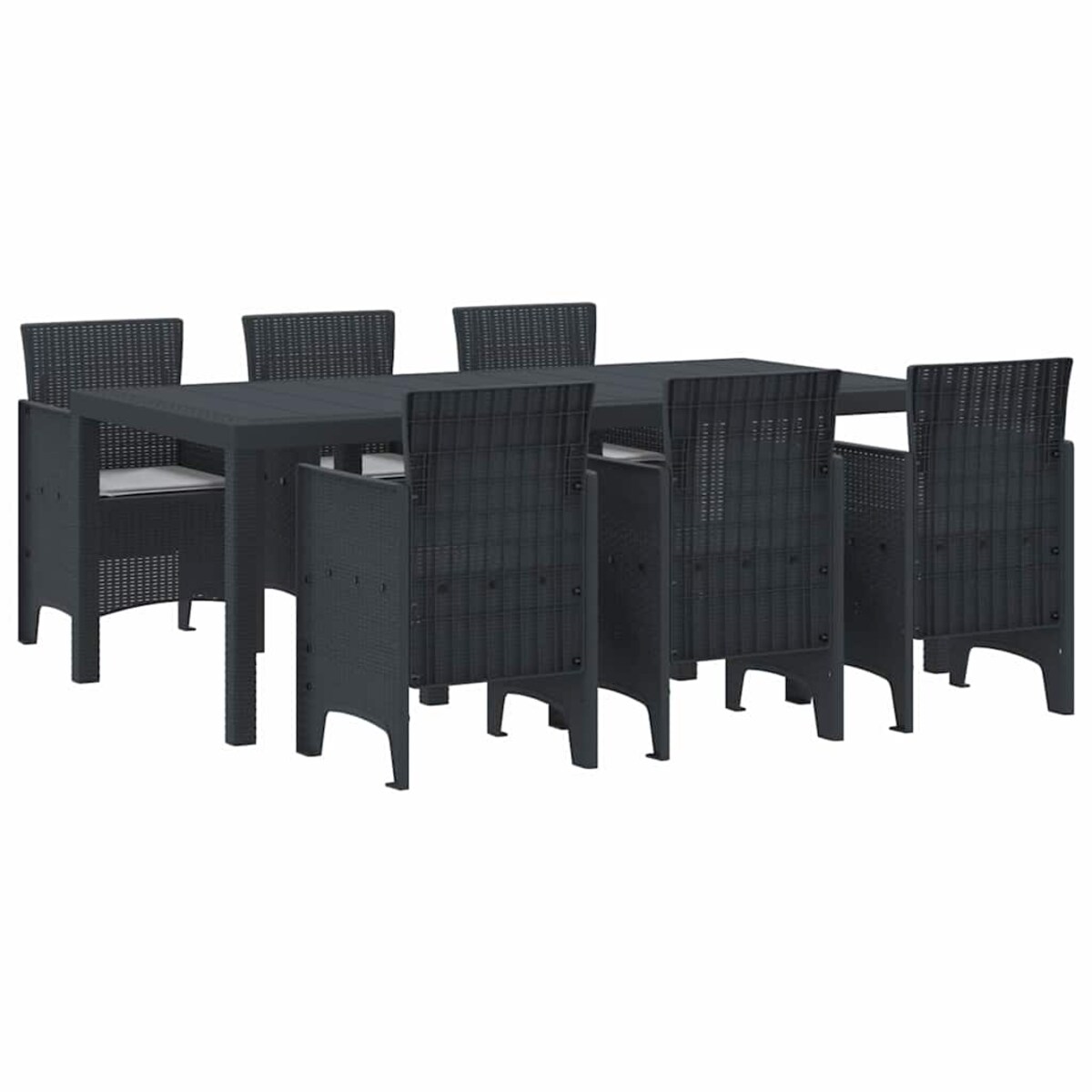 vidaXL Zestaw do jadalni w ogrodzie 7 pcs Antracyt Rattan Polt