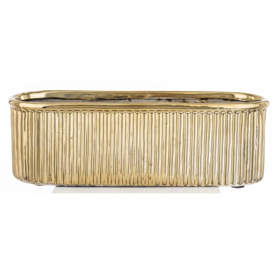 Kwietnik-osłonka 9,5x28,5x9,5 cm złota