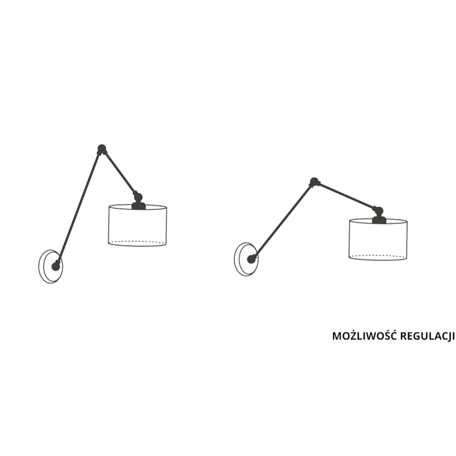 Kinkiet przegubowy lampa ścienna lampa na ścianę regulowany z abażurem walec SOUL II