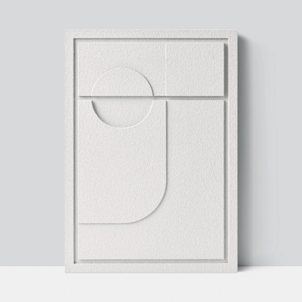 Obraz 3D 35x50cm Geometric II – Dekoracja Ścienna z Tynku Naturalnego, Bianco Minimalistyczny Relief
