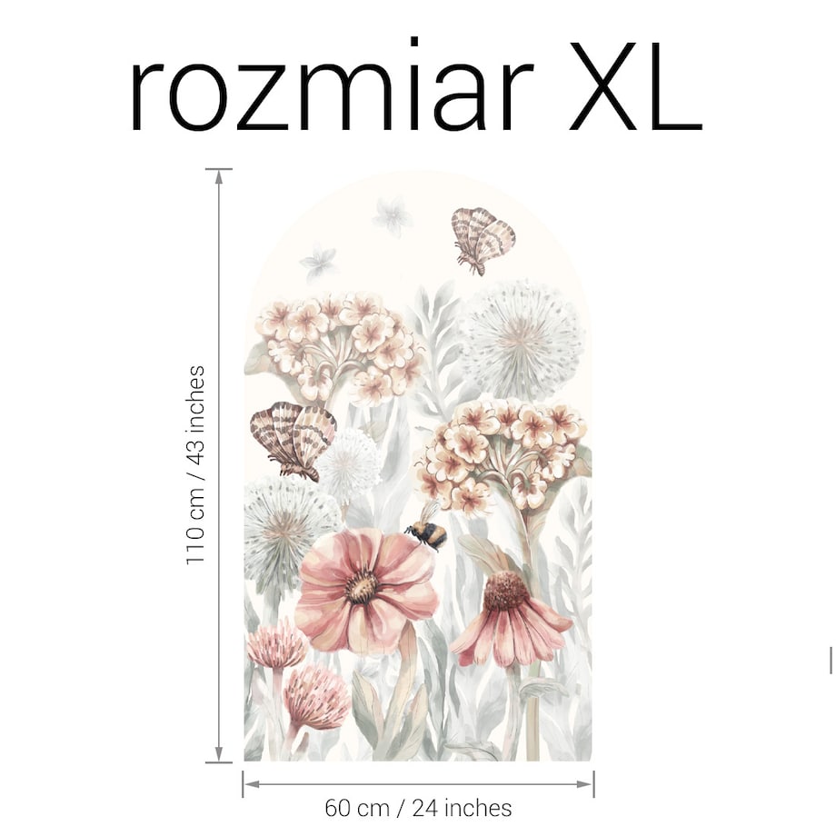 Naklejka na ścianę łuk Polne kwiaty XL