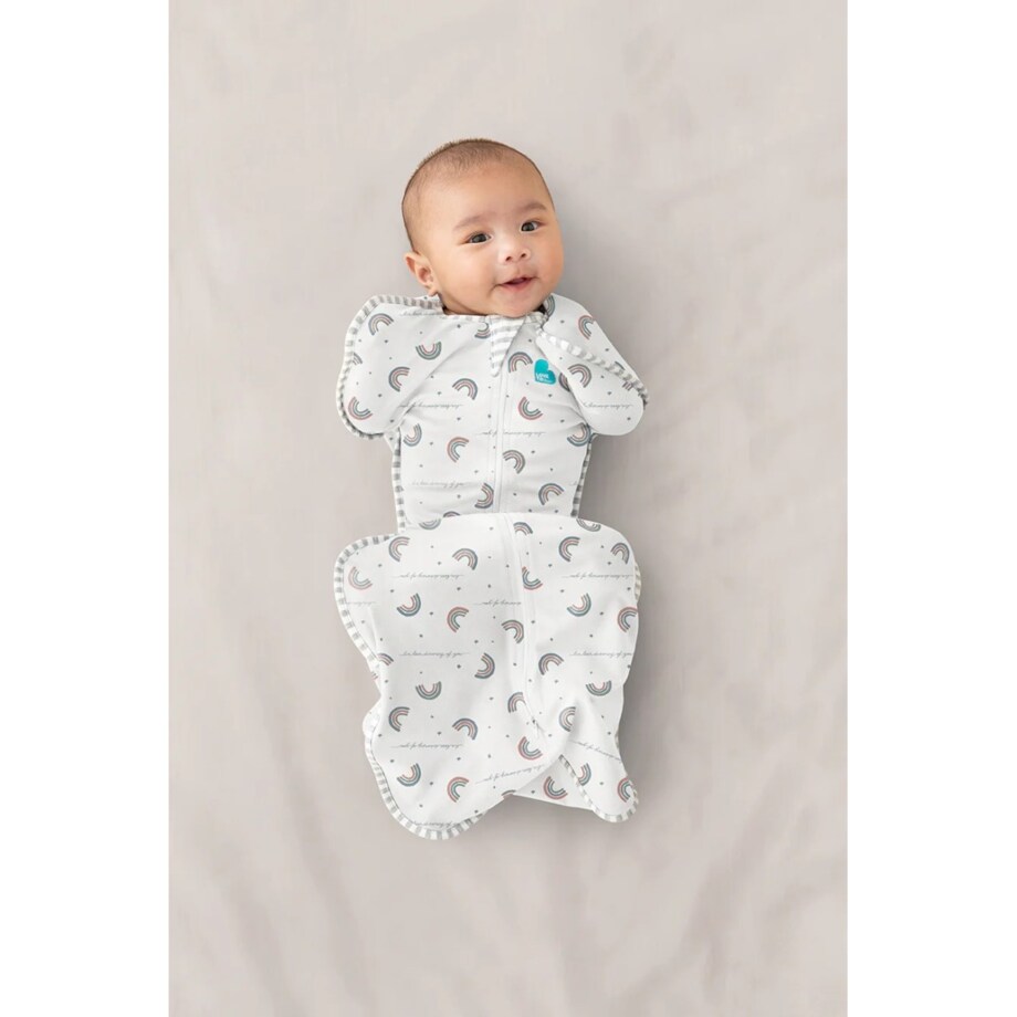 Otulacz Swaddle UP - rozmiar S - biały, tęcza - ETAP1 - 1 TOG Original