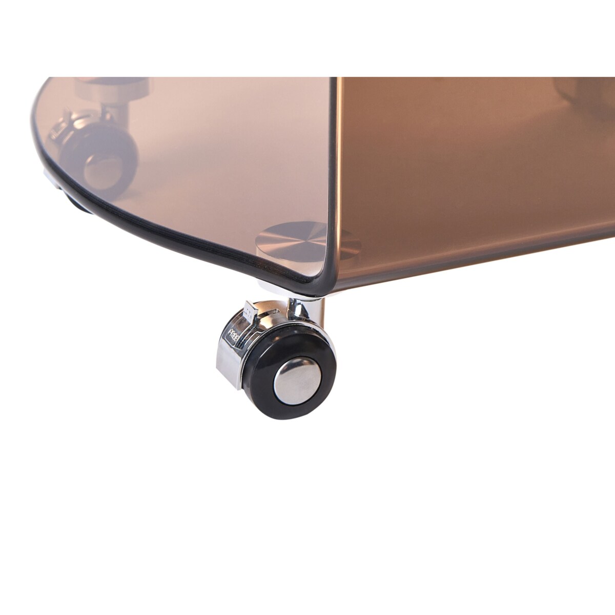 Stolik pomocniczy MINTO Szkło hartowane Brązowy Z kółkami