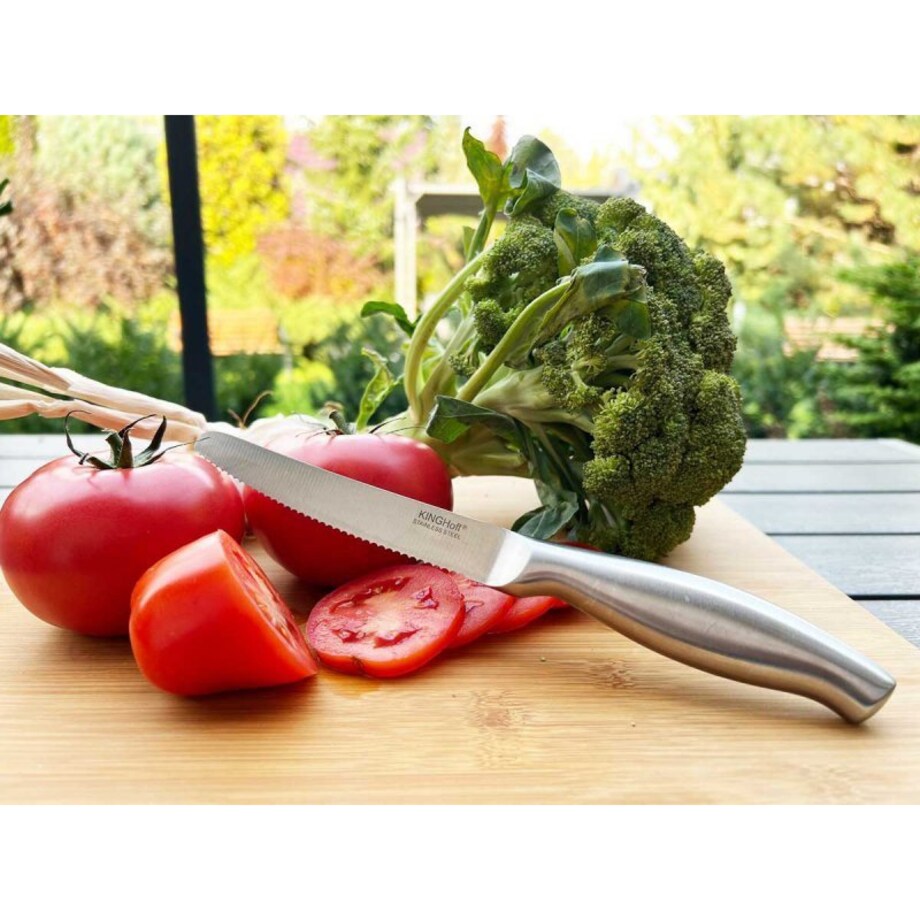 Stalowy nóż kuchenny z ząbkami 12.5cm pojedyńczy KINGHOFF