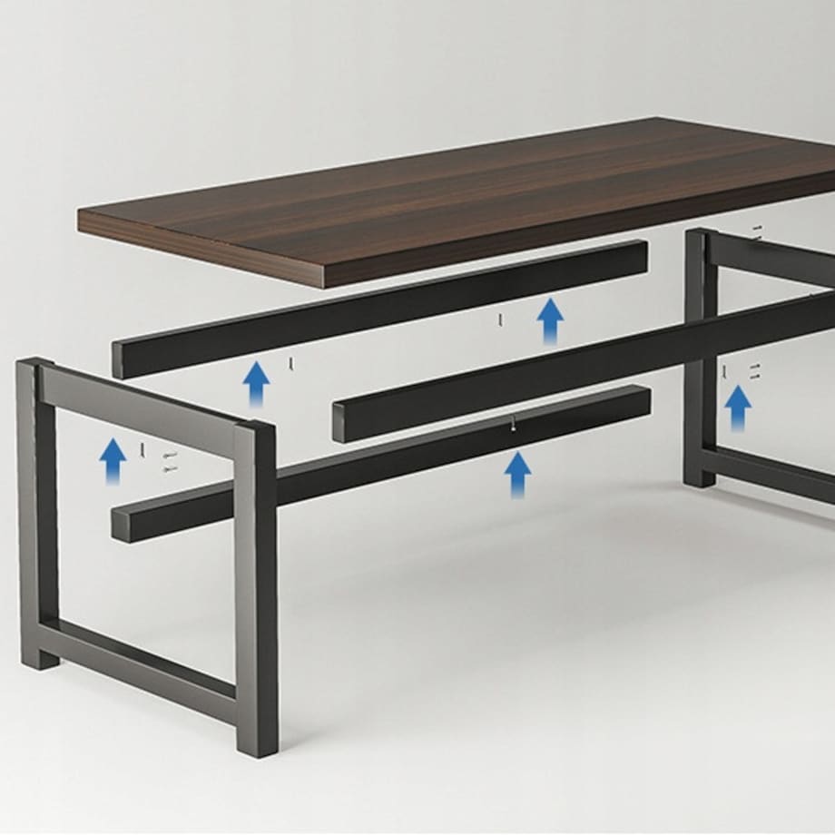 Biurko komputerowe nowoczesne ciemny buk industrialne loft 120 cm gamingowe