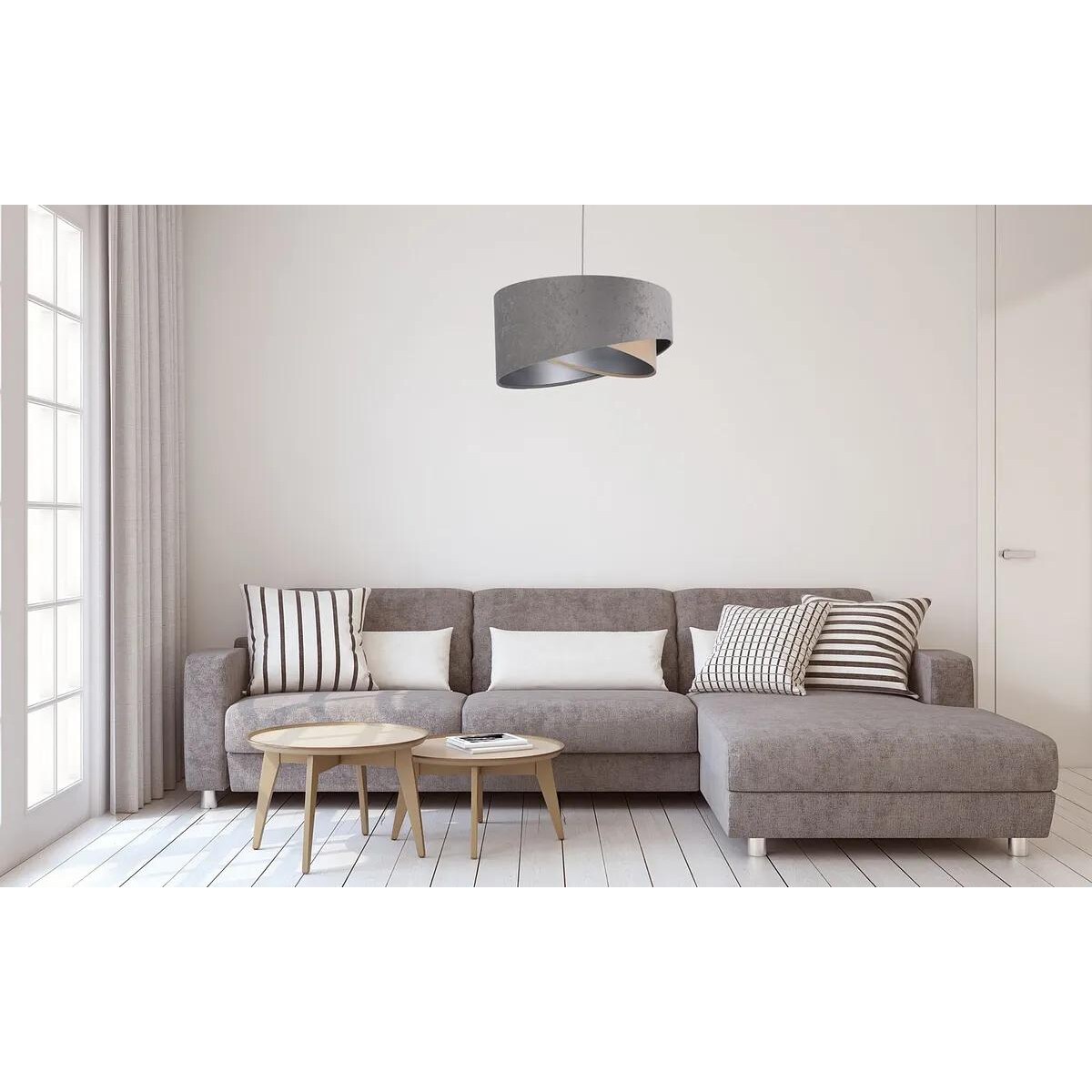 Lampa wisząca SILVERY szara/beżowa/srebrna