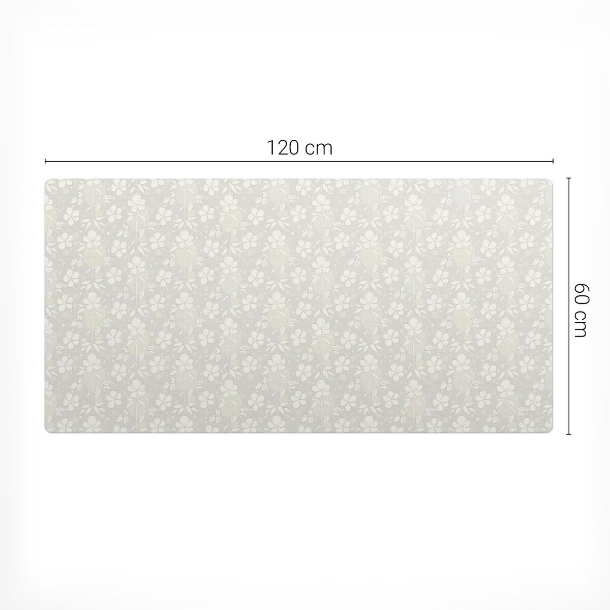 Szara mata na biurko Kwiatowy wzór retro, 120x60 cm