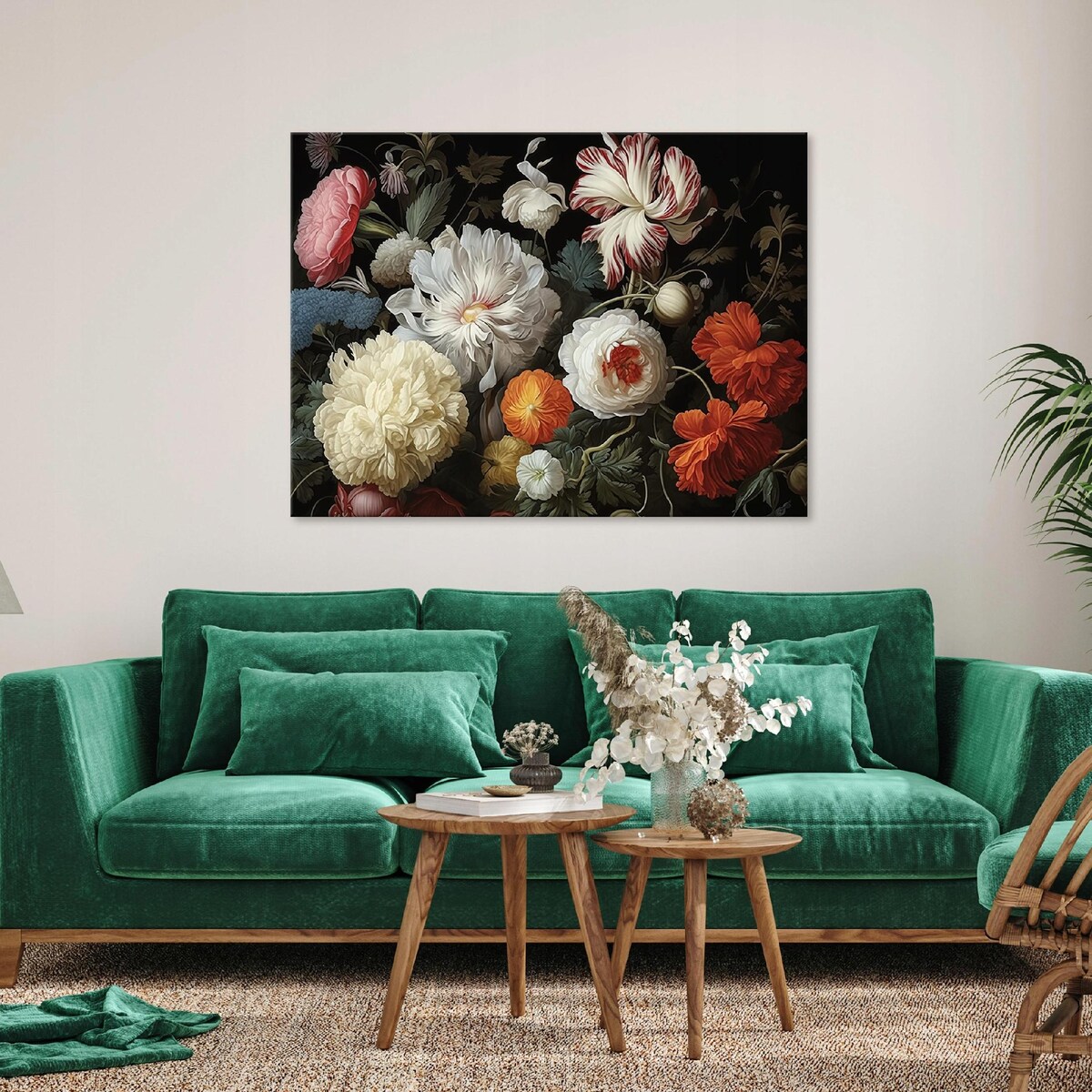 OBRAZ NA PŁÓTNIE ŚCIANĘ KWIATY PIWONIE DO SYPIALNI SALONU NOWOCZESNY 60x40