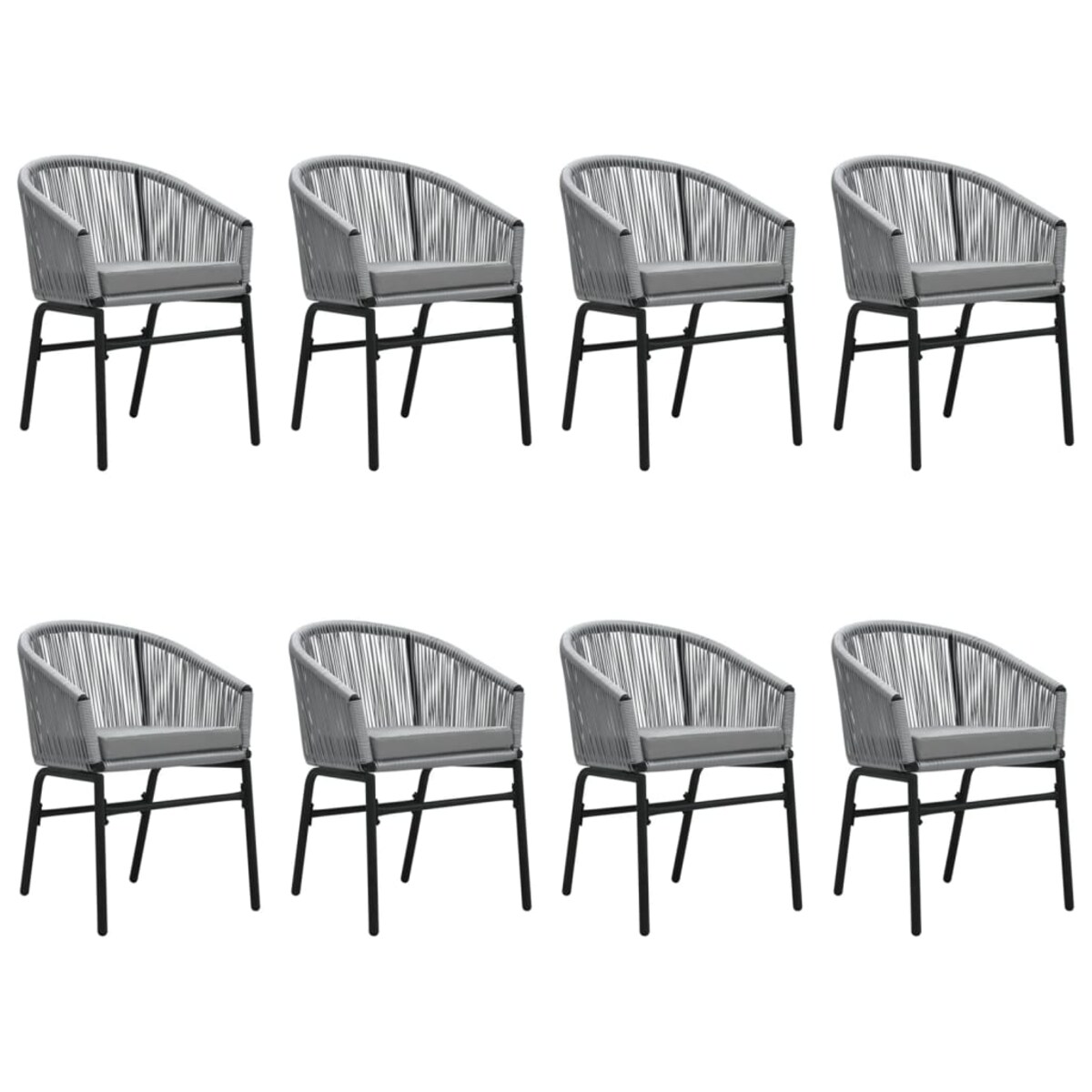 vidaXL 9-częściowy zestaw mebli ogrodowych, szary