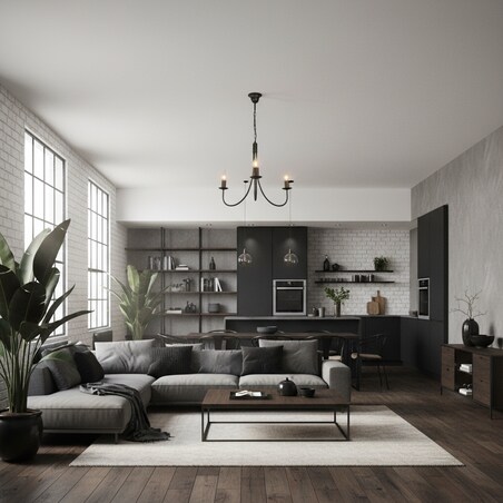 czarna lampa wisząca sufitowa 3 punktowa edylit loft do salonu