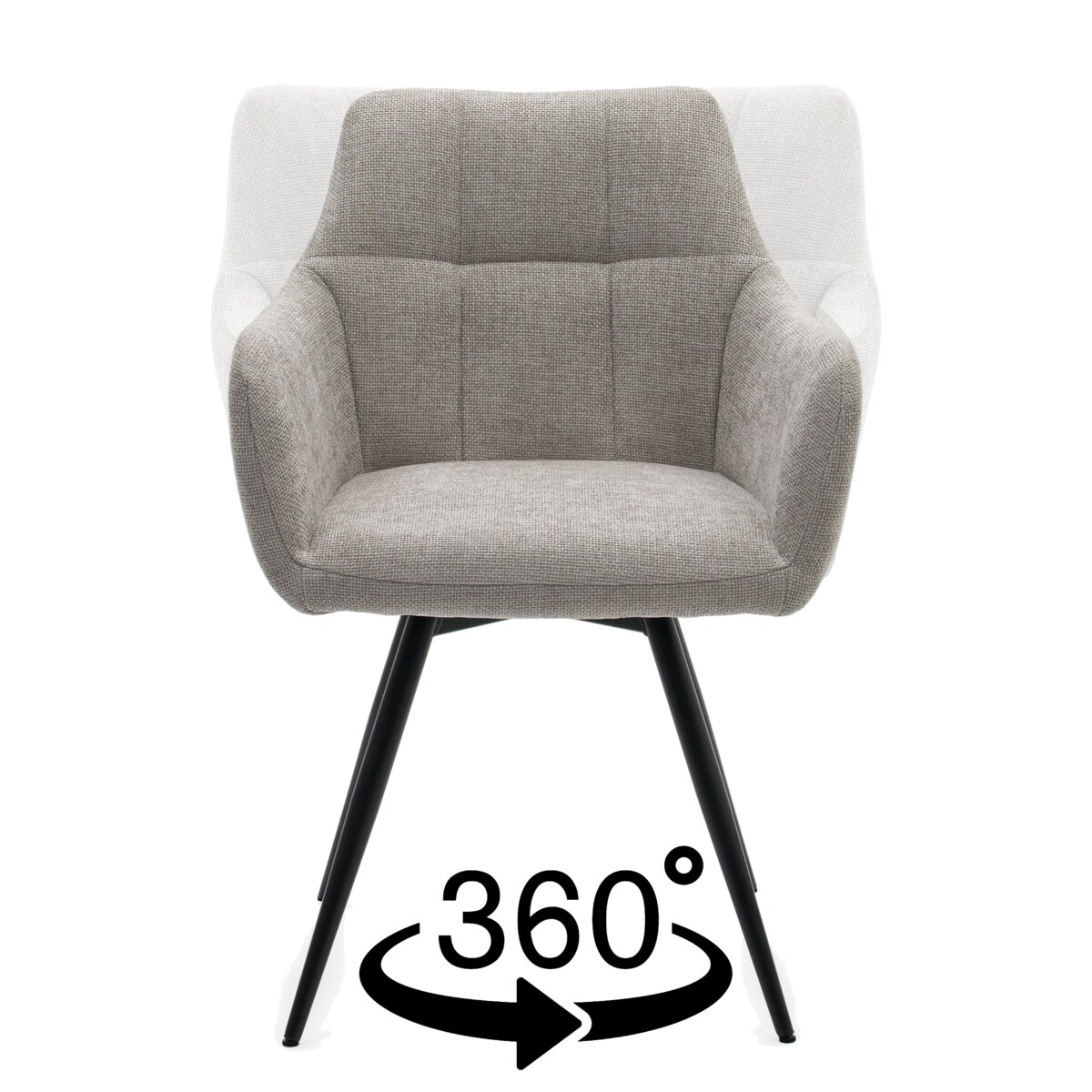 Krzesło tapicerowane obrotowe szenilowe do salonu LUGANO kremowe