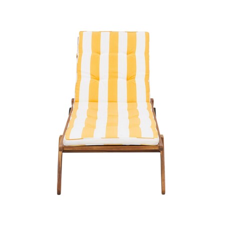 Poduszka na leżak ogrodowy żółto-biała CESANA