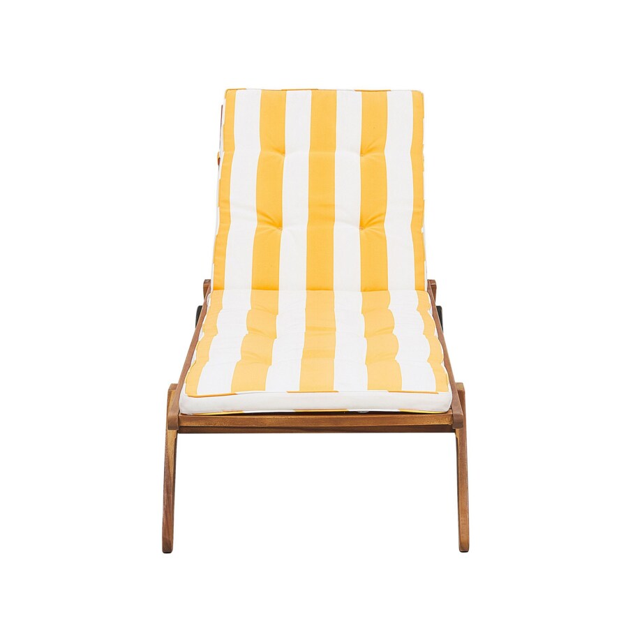 Poduszka na leżak ogrodowy żółto-biała CESANA