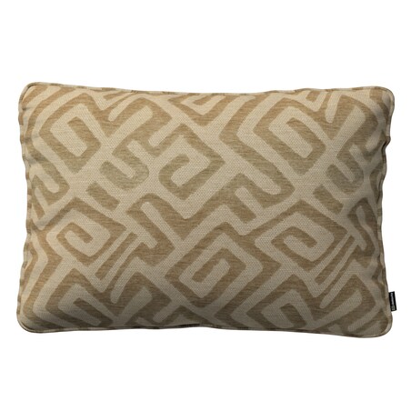 Poszewka Gabi na poduszkę prostokątna 60x40 kawowe wzory na beżowym tle