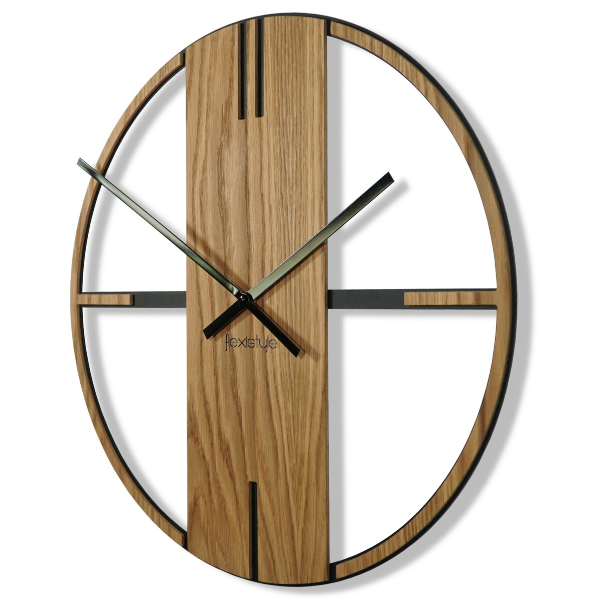 Drewniany zegar ścienny dębowy Unique 50cm