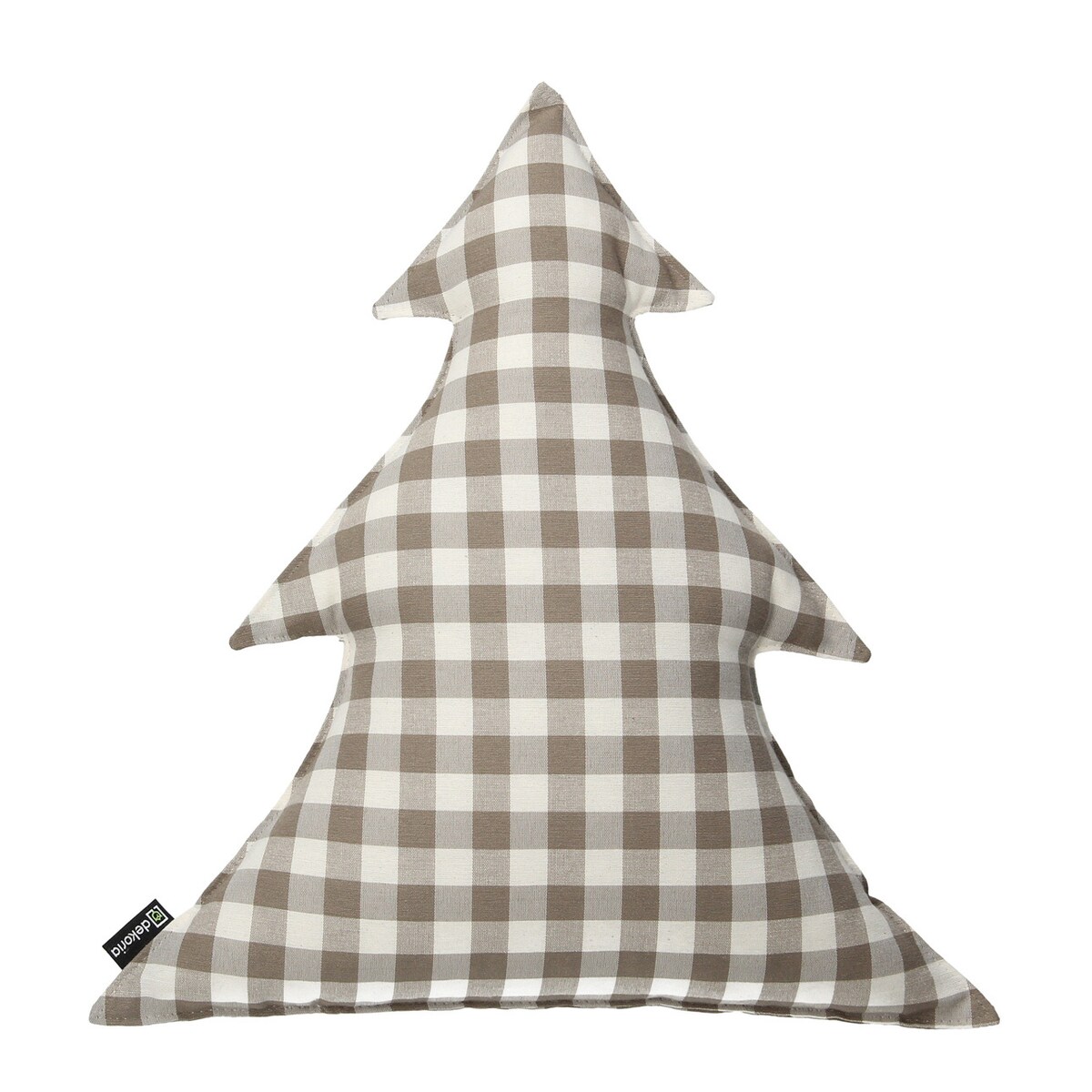 Poduszka Choinka 38x40cm, beżowo-biała kratka (1,5x1,5cm), 38x40x8cm, Quadro