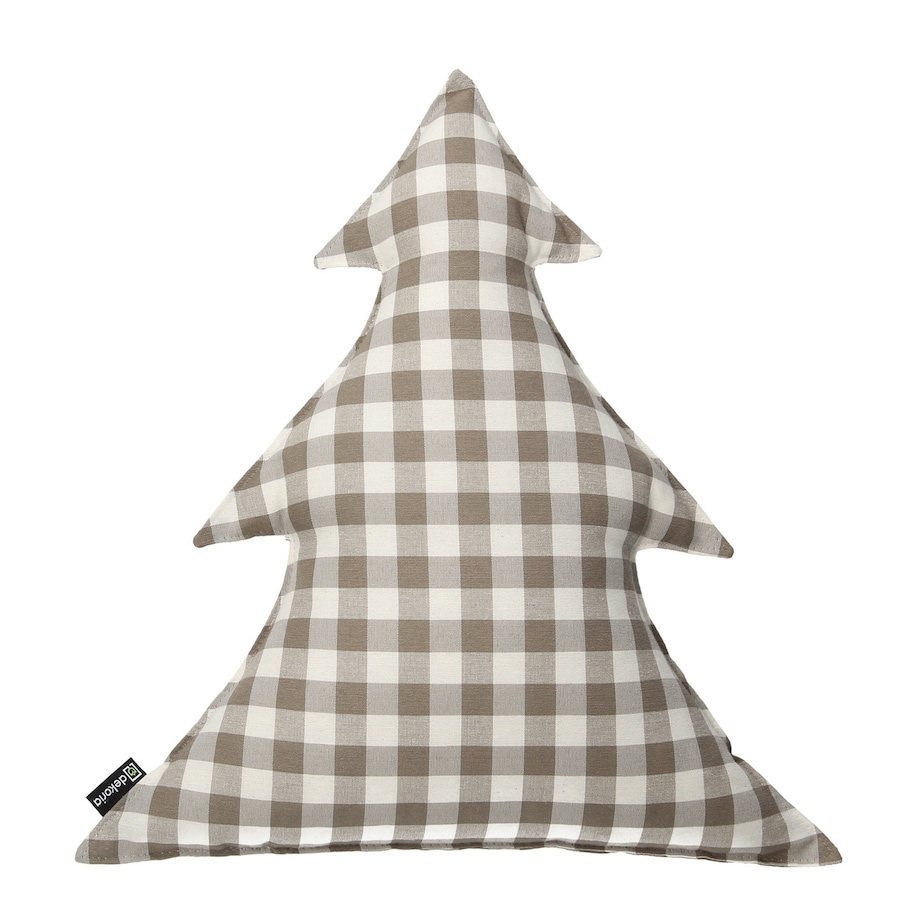 Poduszka Choinka 38x40cm, beżowo-biała kratka (1,5x1,5cm), 38x40x8cm, Quadro