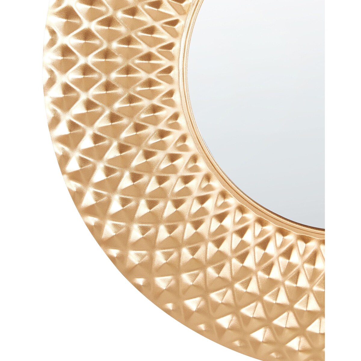 Metalowe okrągłe lustro ścienne ø 60 cm złote COMBE