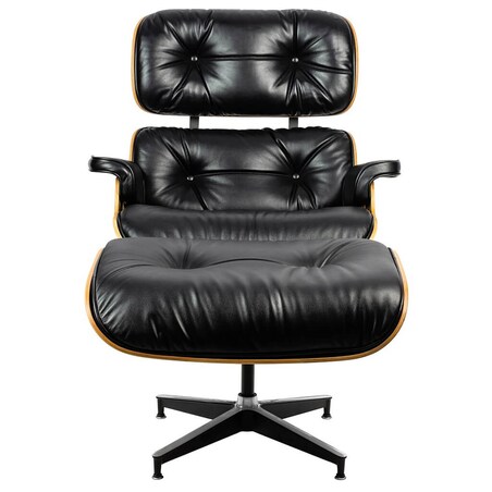 Szeroki fotel Lounge salonowy do wypoczynku czarny orzech, King Home