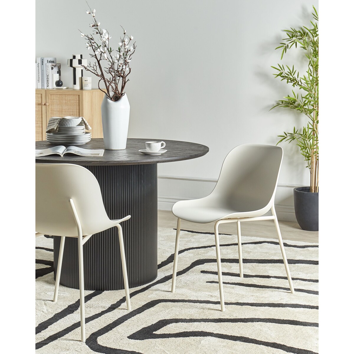 Krzesło do jadalni Zestaw 2 Jasnobeżowy BELOIT