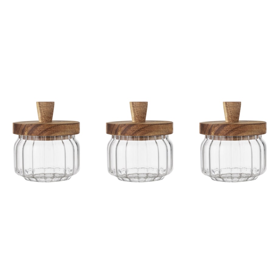 POJEMNIK SZKLANY kuchenny dekoracyjny na przyprawy sól cukier 3 x 250 ml