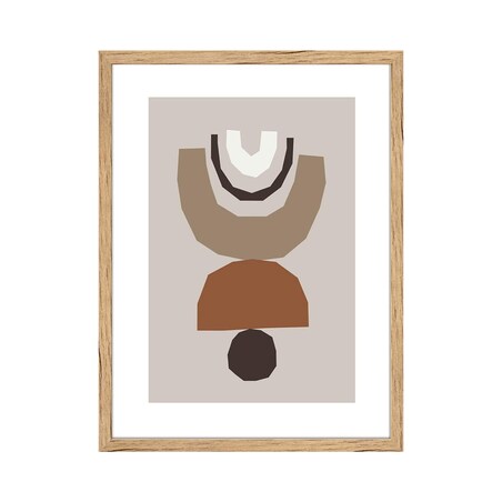 Obraz beżowy grafika 32x42 cm