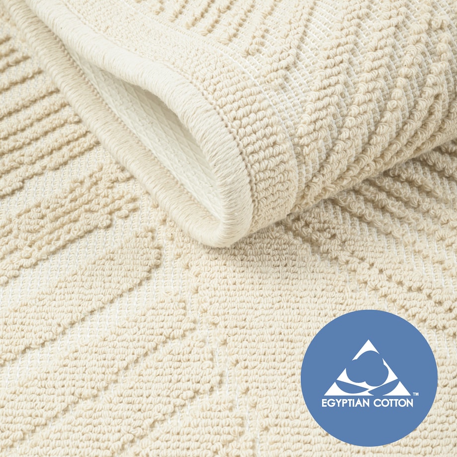 Dywanik łazienkowy Lino 50x80 cm bawełniany boho beżowy