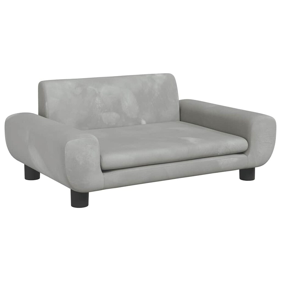 vidaXL Sofa dla dzieci, jasnoszara, 70x45x33 cm, aksamit