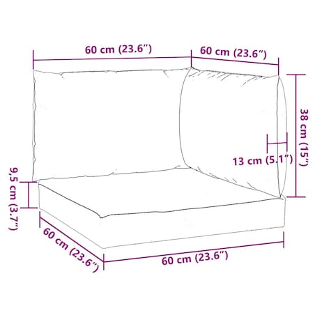vidaXL Poduszki na palety, 3 szt., granatowe, tkanina Oxford