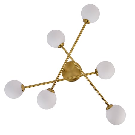 Loftowa lampa sufitowa Dorado LP-002/6C szklane kule molekuły złote białe