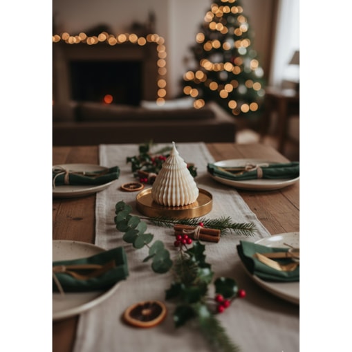 Świeca sojowa Świąteczna CHOINKA duża 280 ml - NATURALNA