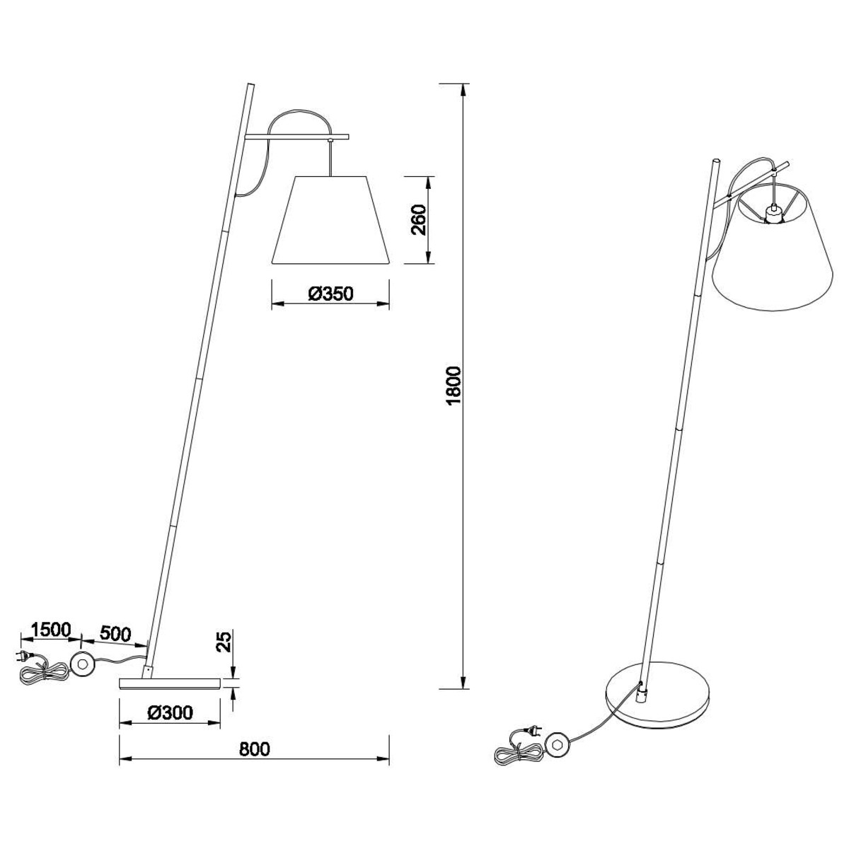 Stojąca LAMPA podłogowa ANDREUS 407500189 Trio salonowa OPRAWA metalowa biała
