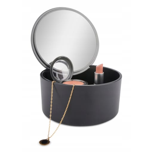 POJEMNIK KOSMETYCZNY pudełko k. czarny śr. 14cm