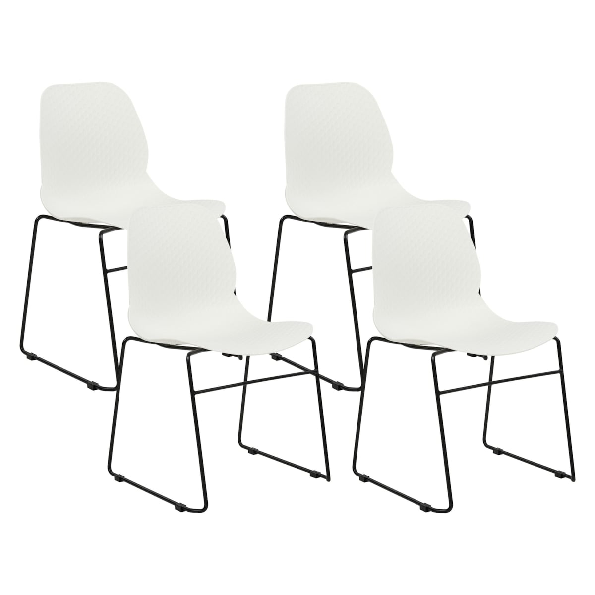 Zestaw 4 krzeseł do jadalni biały PANORA