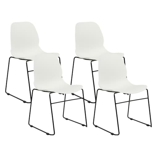 Zestaw 4 krzeseł do jadalni biały PANORA