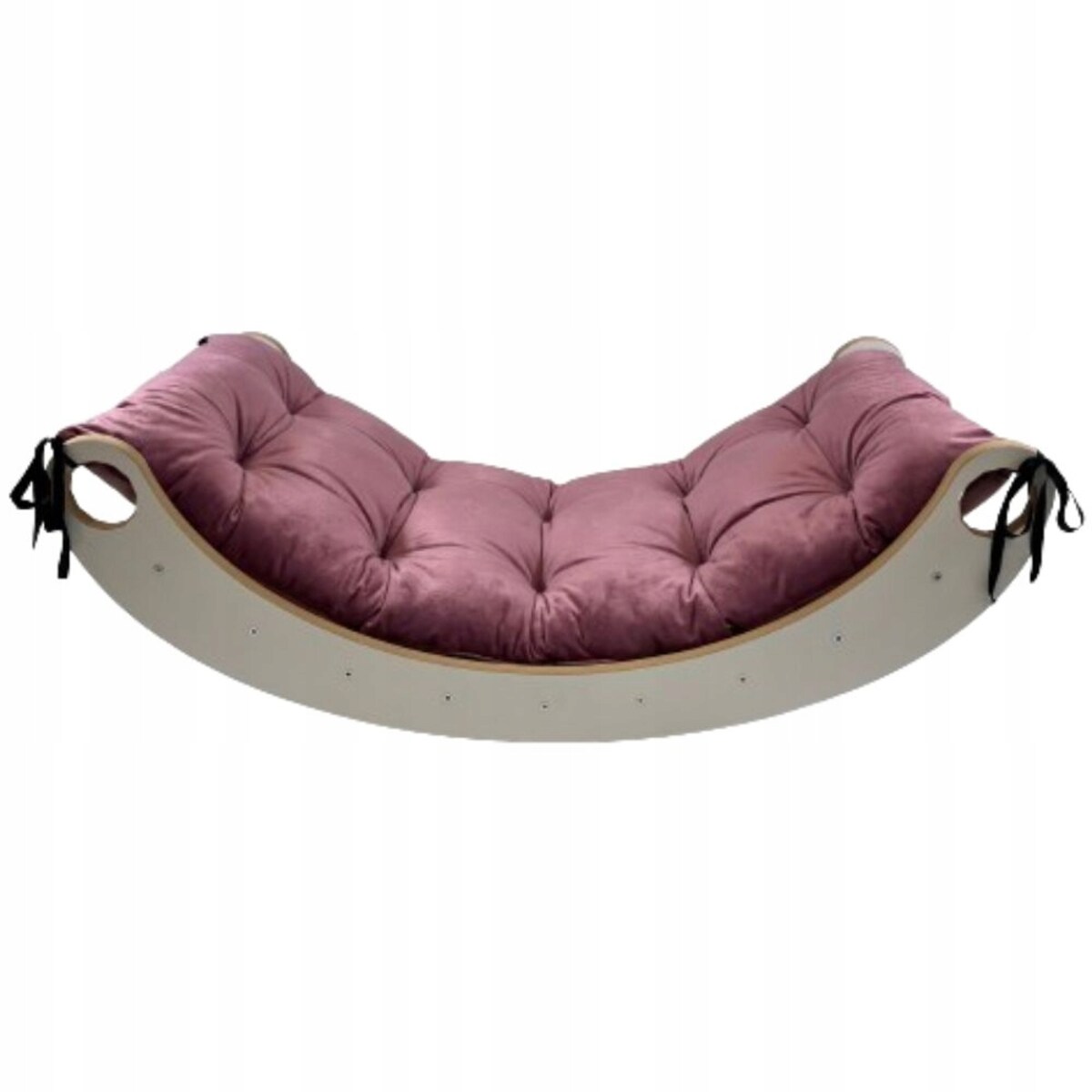 Drewniany Bujak Montessori dla Dziecka Mały + poduszka welurowa Róż CE