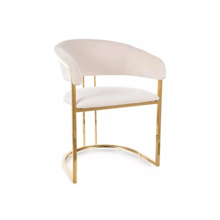 Krzesło tapicerowane TULIPE VELVET jasnobeżowe