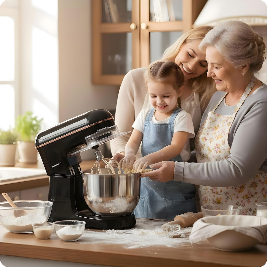 Robot kuchenny planetarny mikser Berdsen 1400W 6l czarno-złoty 375601