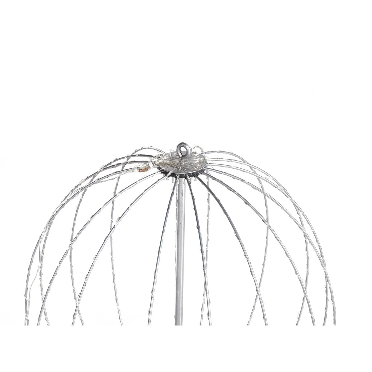 Dekoracja ogrodowa wisząca LED bombka 42 cm srebrna HOSFOS