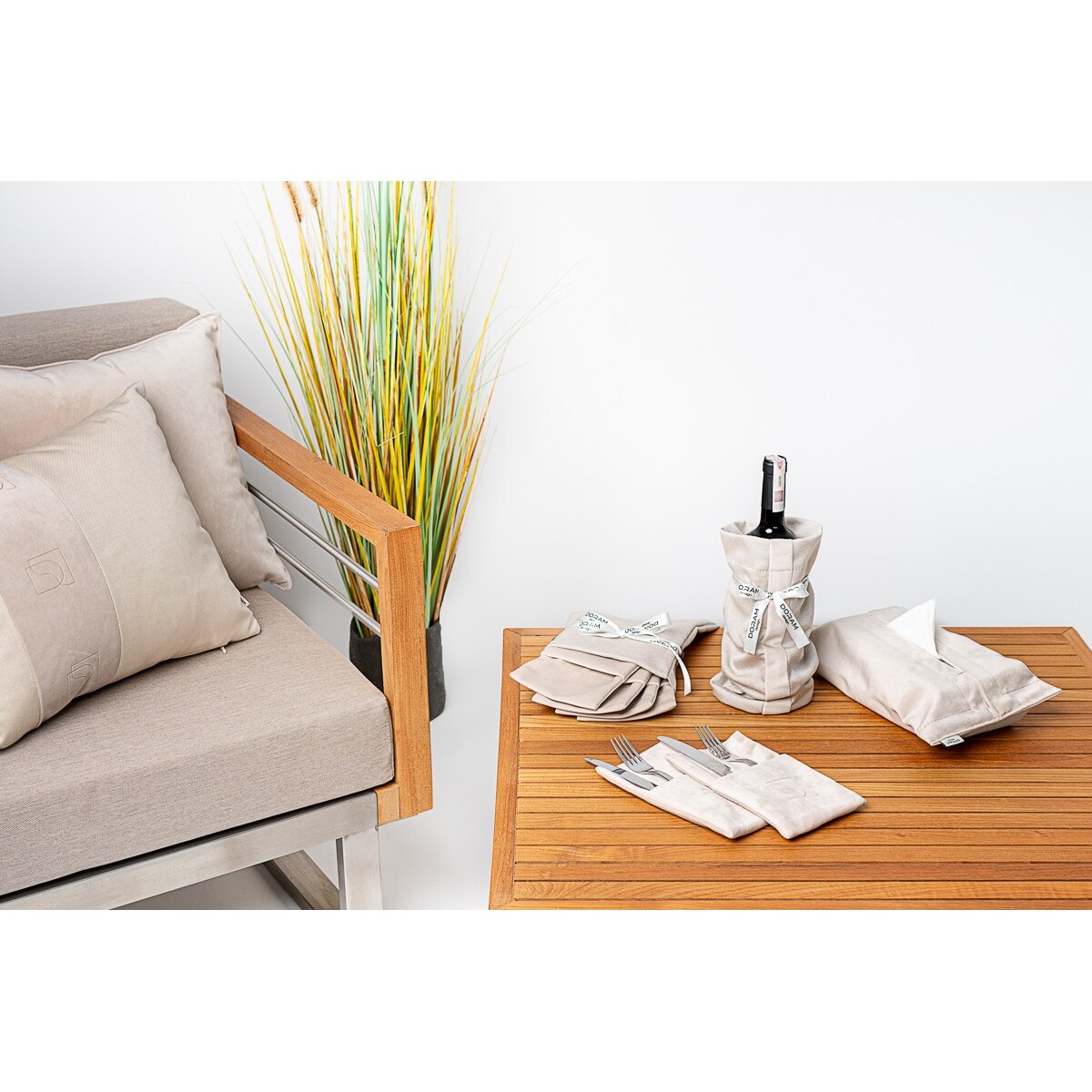 Welurowe Etui na chusteczki Cream