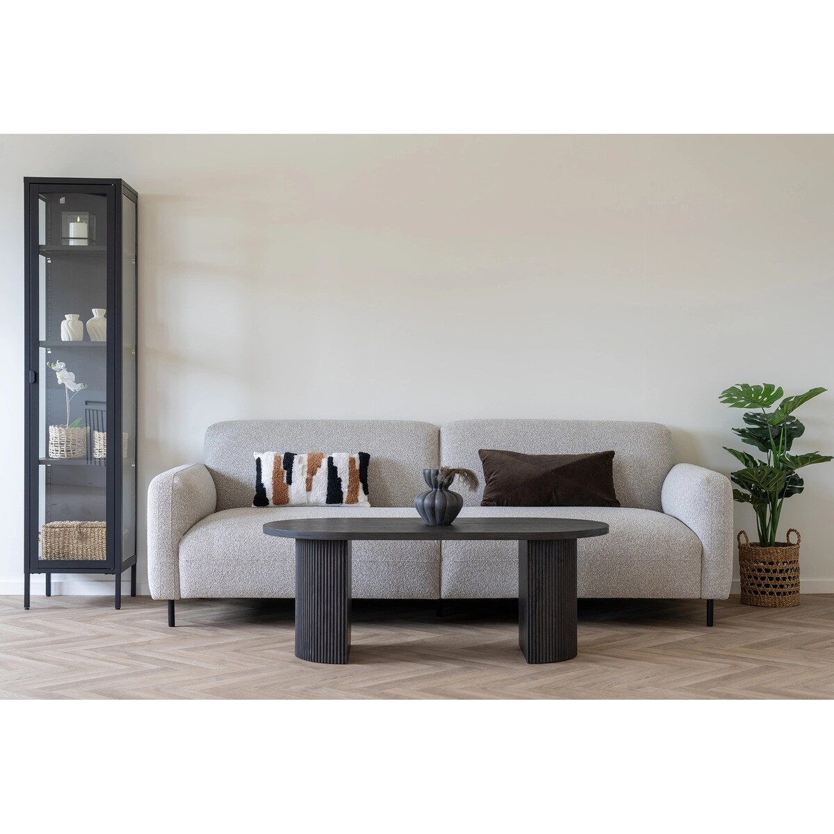 Stolik kawowy 45x120x60 cm SNADAFF-2 owalny ciemnobrązowy