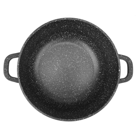 Garnek marmurkowy z pokrywką czarny mały 1.3L 16cm na indukcję gaz ZILNER