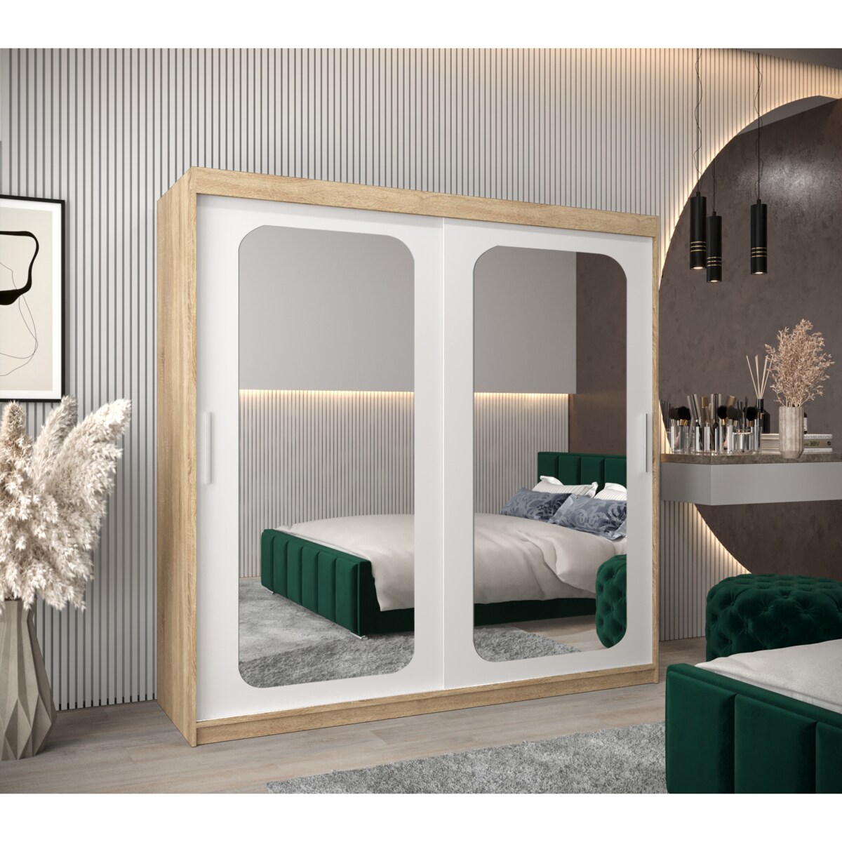 Szafa przesuwna Garderoba PROMO T3 200 sonoma/biały